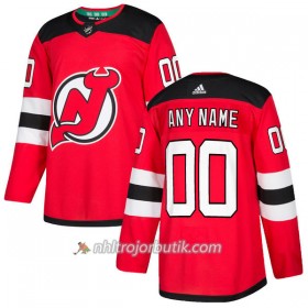 Män Ishockey New Jersey Devils Tröja med eget tryck Adidas 2017-2018 Röd Authentic